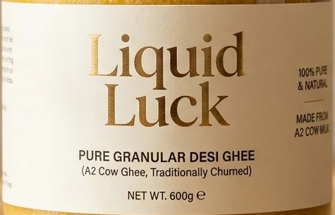 Label close-up: 100% pure and natural, made from A2 cow milk